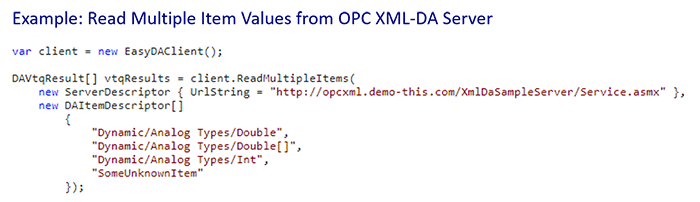 OPC XML DA Example