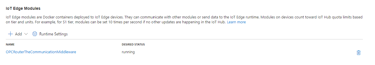 OPC-Router-Azure-IoT-Edge-Module-Deployed