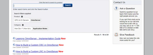 Screenshot - Online OmniServer Documentation Resources