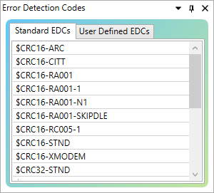 Drag-and-drop Standard and Custom Error Detection Codes