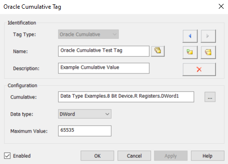 Screenshot Advanced Tags Oracle Cumulative Test Tag