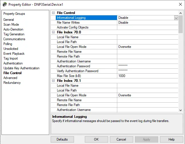 Screenshot DNP Suite DNP Serial File Control