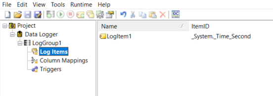 Screenshot DataLogger Plug-In Project Configuration