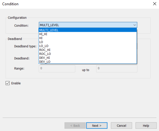 Screenshot OPC AE Plug-in Condition Configuration
