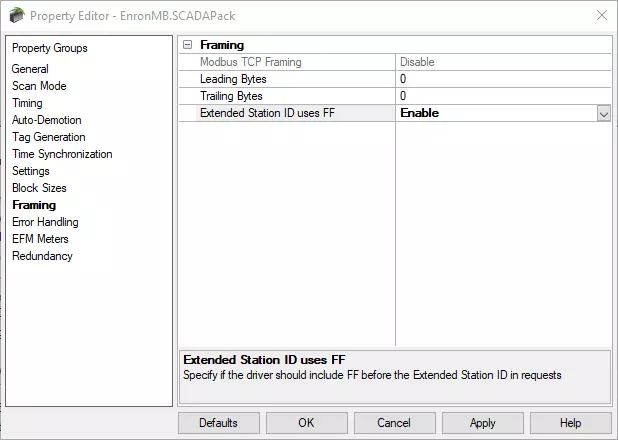 Screenshot - Enron Support for FF Framing on Extended Device IDs