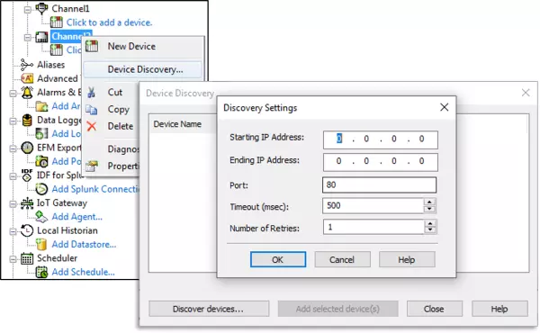 Screenshot - TOP Server MTConnect Device Discovery