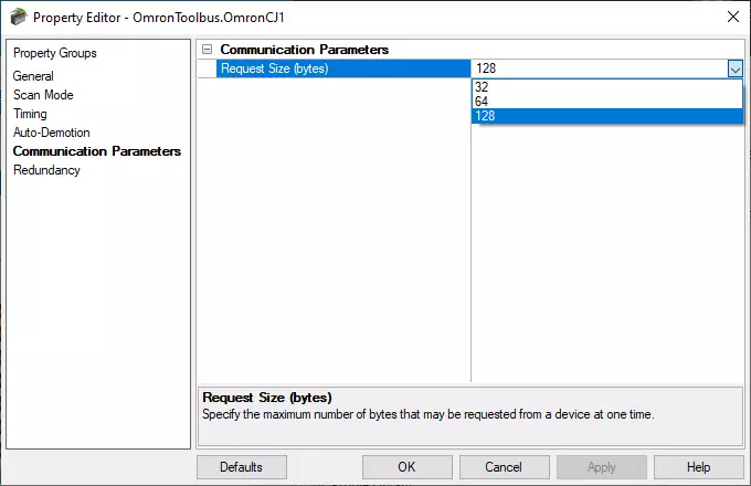 Screenshot - TOP Server Omron Toolbus Configurable Block Size