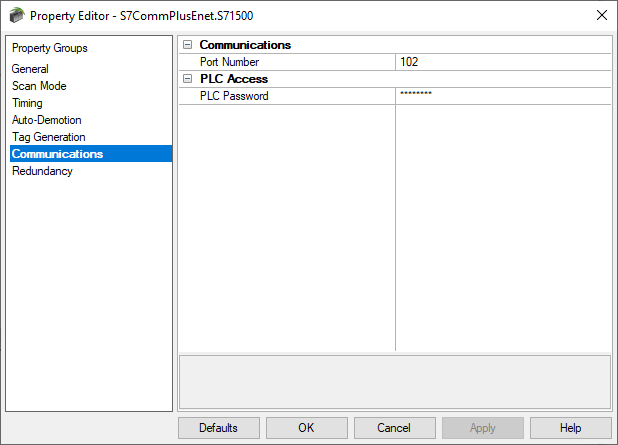 Screenshot - S7 Plus Ethernet Port & Password Settings