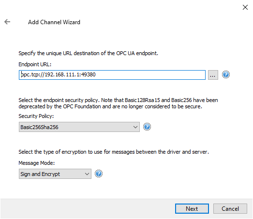Screenshot_TOPServer_Specify_OPC_UA_Server_Endpoint_Security