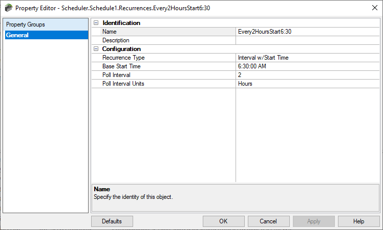 Screenshot - Adding an Interval-Based Scheduler Recurrence